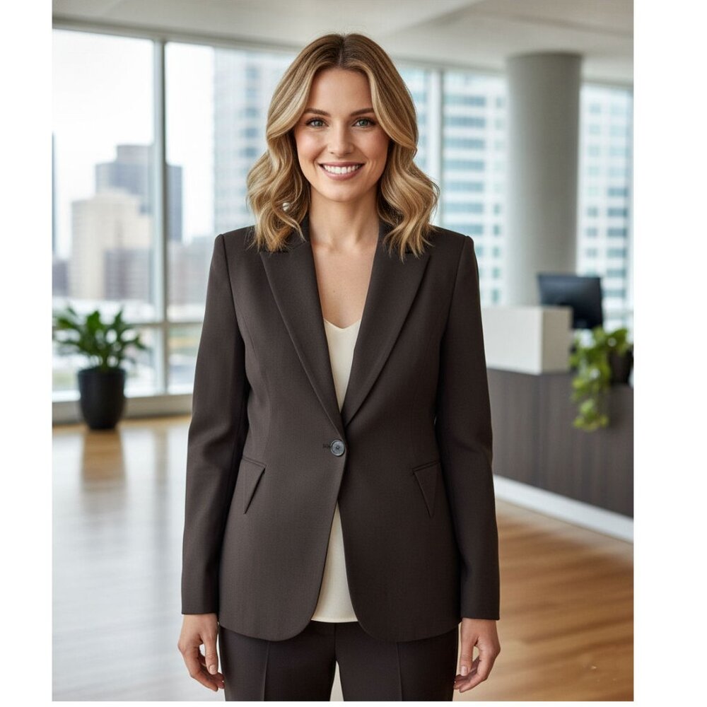 Emerson Rose Plum Women's Blazer, Single Button Size 4